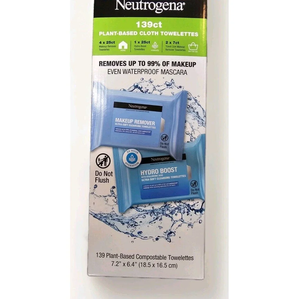 Neutrogena Makeup Remover And Hydro Boost Ultra-Soft Cleaning Towelettes, 139 CT